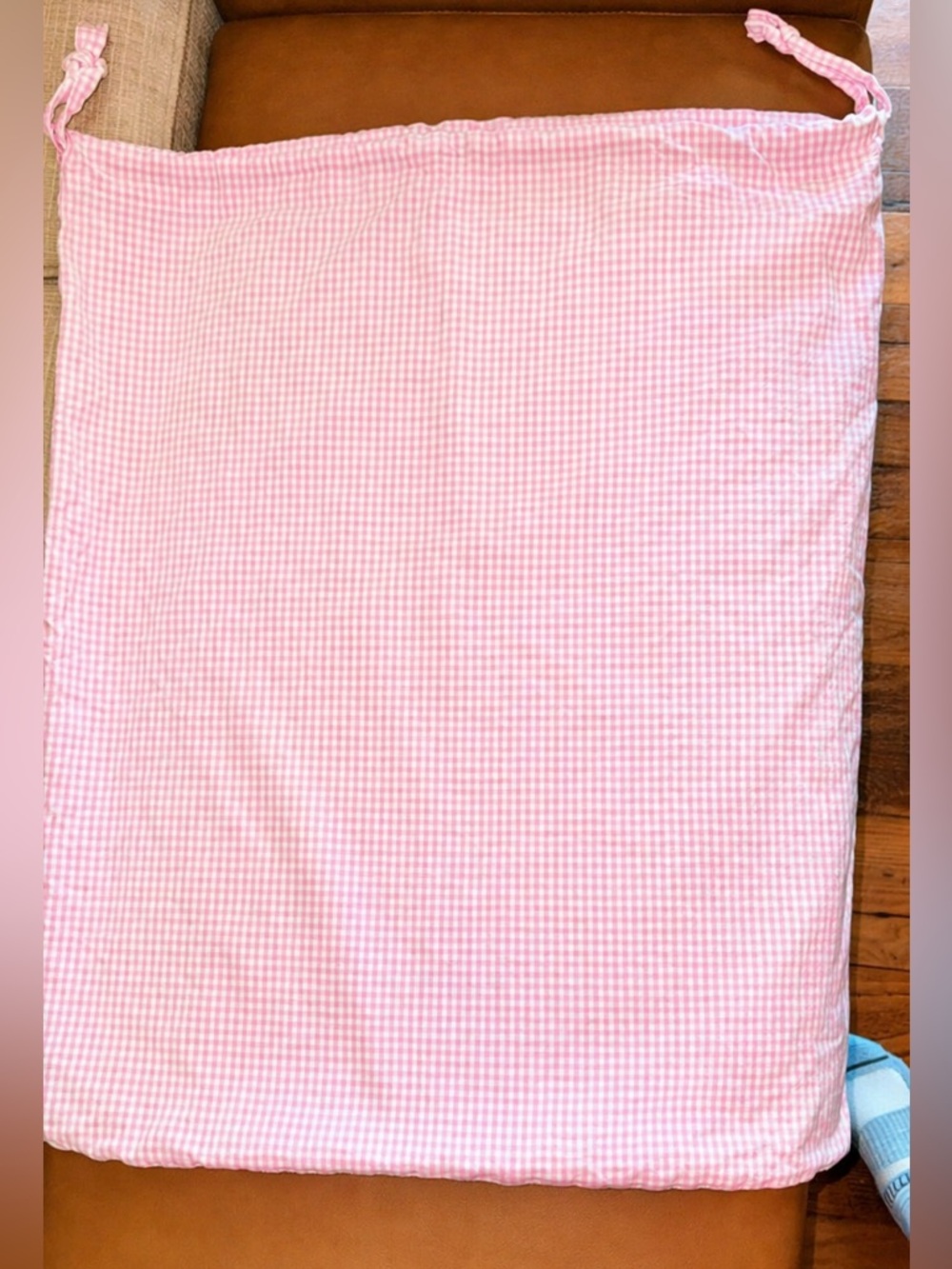 GUC Pottery Barn Kids- Pink White Girls Gingham Hamper Liner - Picture 3 of 7